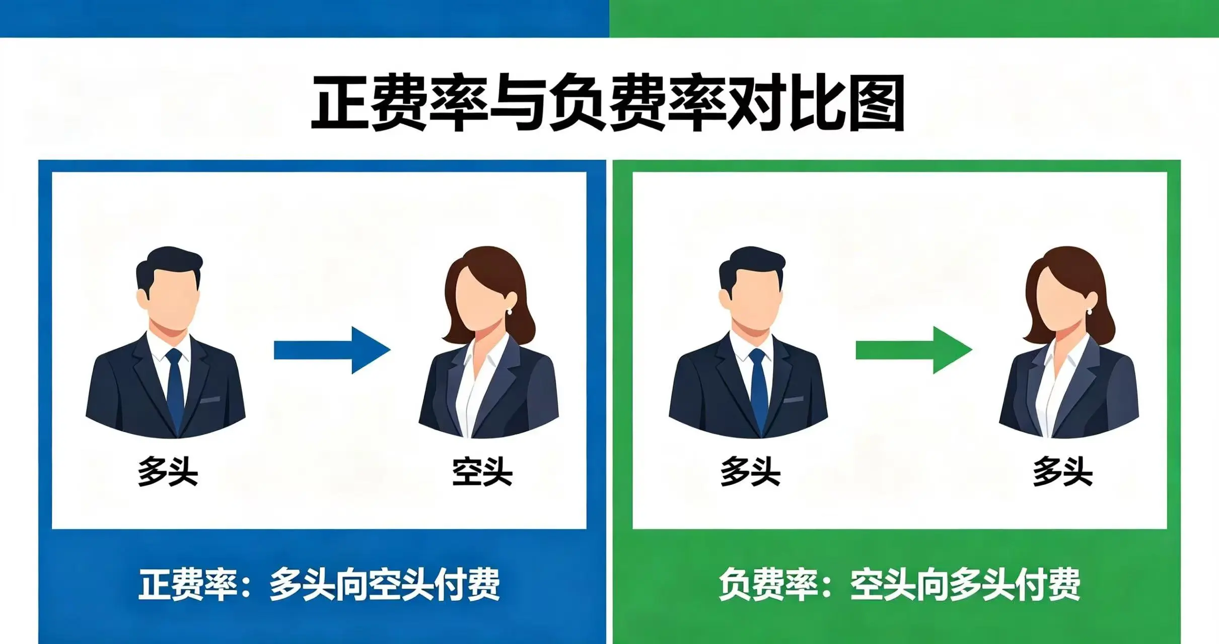 正费率和负费率对比，多头向空头付费与空头向多头付费