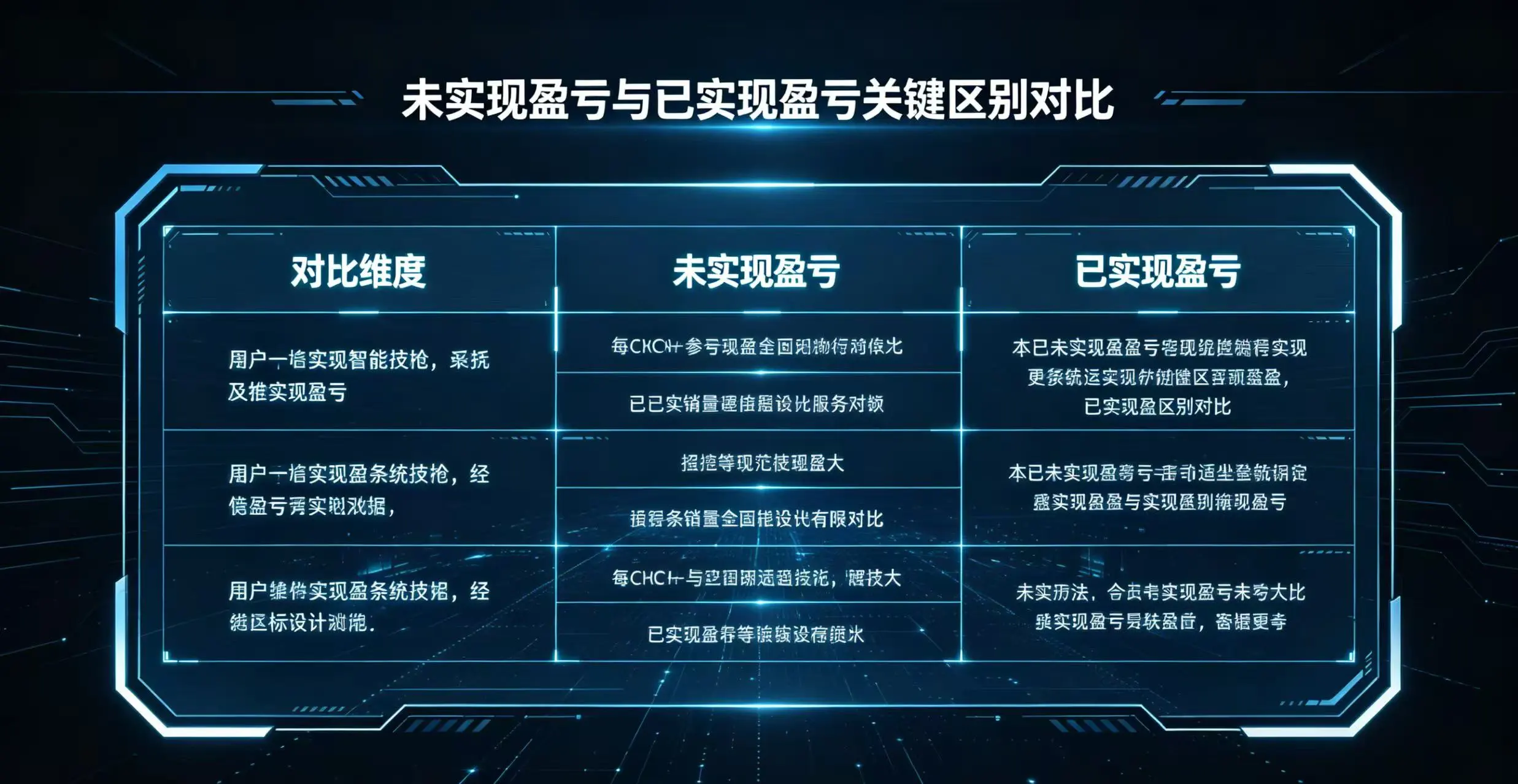  对比 “未实现盈亏” 与 “已实现盈亏” 在性质、可用性、风险等方面的关键区别的表格。