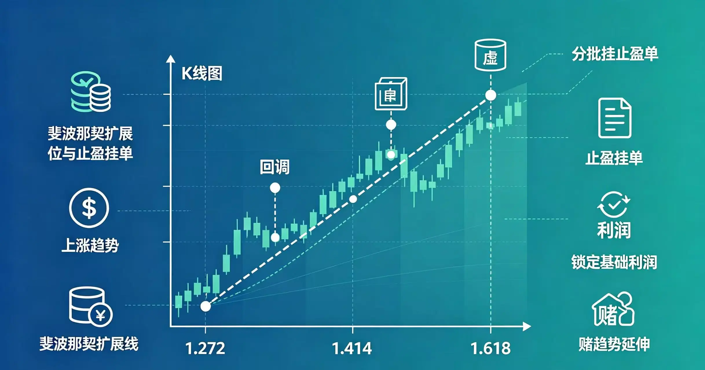 斐波那契扩展位与止盈挂单图 斐波那契扩展位与止盈挂单图