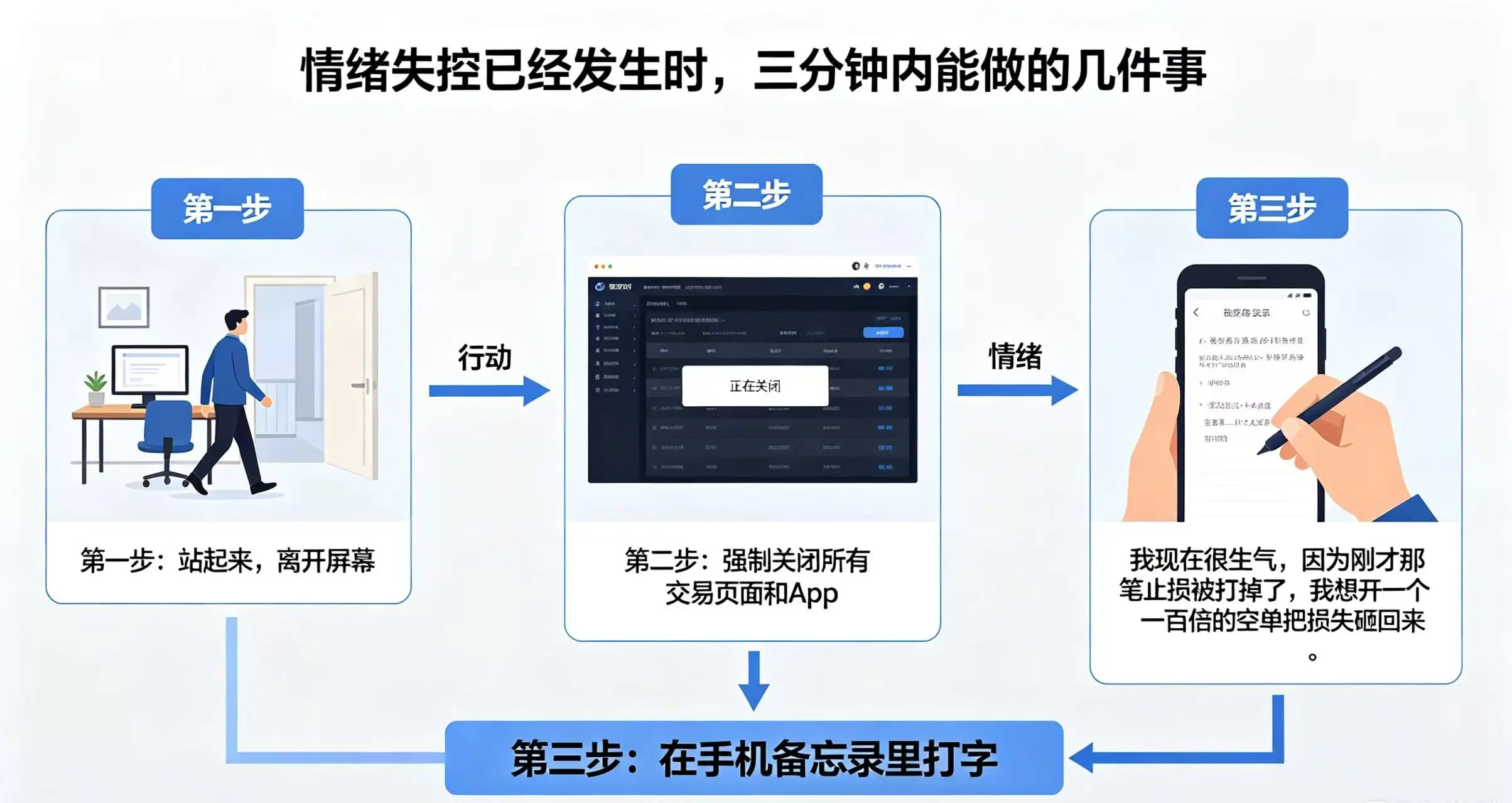 三分钟情绪失控阻断方案流程图
