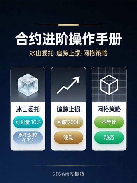 合约进阶操作手册：冰山委托、追踪止损与网格策略，机器人般精准下单
