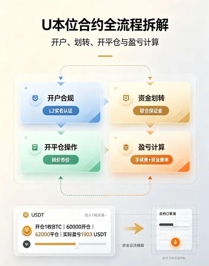 U本位合约全流程拆解：开户、划转、开平仓与盈亏计算